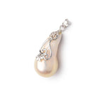 28x14mm .925 Silver Capped Peach Ultra Baroque Pearl 1 Pendant - BeadsofCambay.com