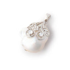 21x20mm .925 Silver Capped White Ultra Baroque Pearl 1 Pendant - BeadsofCambay.com