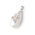 25.5x13.5mm White Ultra Baroque .925 Silver focal 1 pendant - BeadsofCambay.com