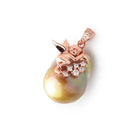21x16mm Ultra Baroque Rose Gold over .925 Silver Pendant 1 Focal - BeadsofCambay.com