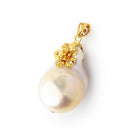 27x17mm Vermeil Capped Peach Ultra Baroque Pearl 1 Pendant - BeadsofCambay.com