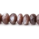11-12mm Chocolate Moonstone Faceted Rondelle 14 inch 51 Beads - BeadsofCambay.com