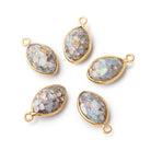 13x9mm Vermeil Bezel Mosaic Australian Opal Faceted Marquise 1 Pendant - BeadsofCambay.com