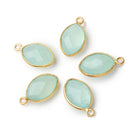 13x9mm Vermeil Bezel Seafoam Chalcedony Faceted Marquise 1 Pendant - BeadsofCambay.com