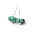 12mm Emerald Carved Melon Focals Set of 2 Beads - BeadsofCambay.com