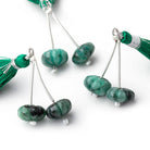 12mm Emerald Carved Melon Focals Set of 2 Beads - BeadsofCambay.com