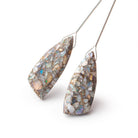 26x10mm Mosaic Australian Opal Fancy Shape Briolette Set of 2 Focals - BeadsofCambay.com