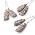 26x10mm Mosaic Australian Opal Fancy Shape Briolette Set of 2 Focals - BeadsofCambay.com