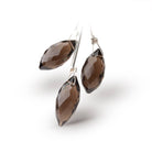 16-18mm Smoky Quartz Faceted Marquise Set of 3 Focal Beads - BeadsofCambay.com