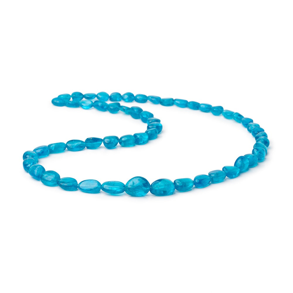 5-10mm Neon Blue Apatite Plain Nugget Beads 15.5 inch 45 pieces AA - BeadsofCambay.com
