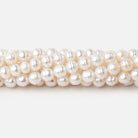 5.5mm Creamy White Ringed Baroque Freshwater Pearls 15 inch 68 Beads - Beadsofcambay.com