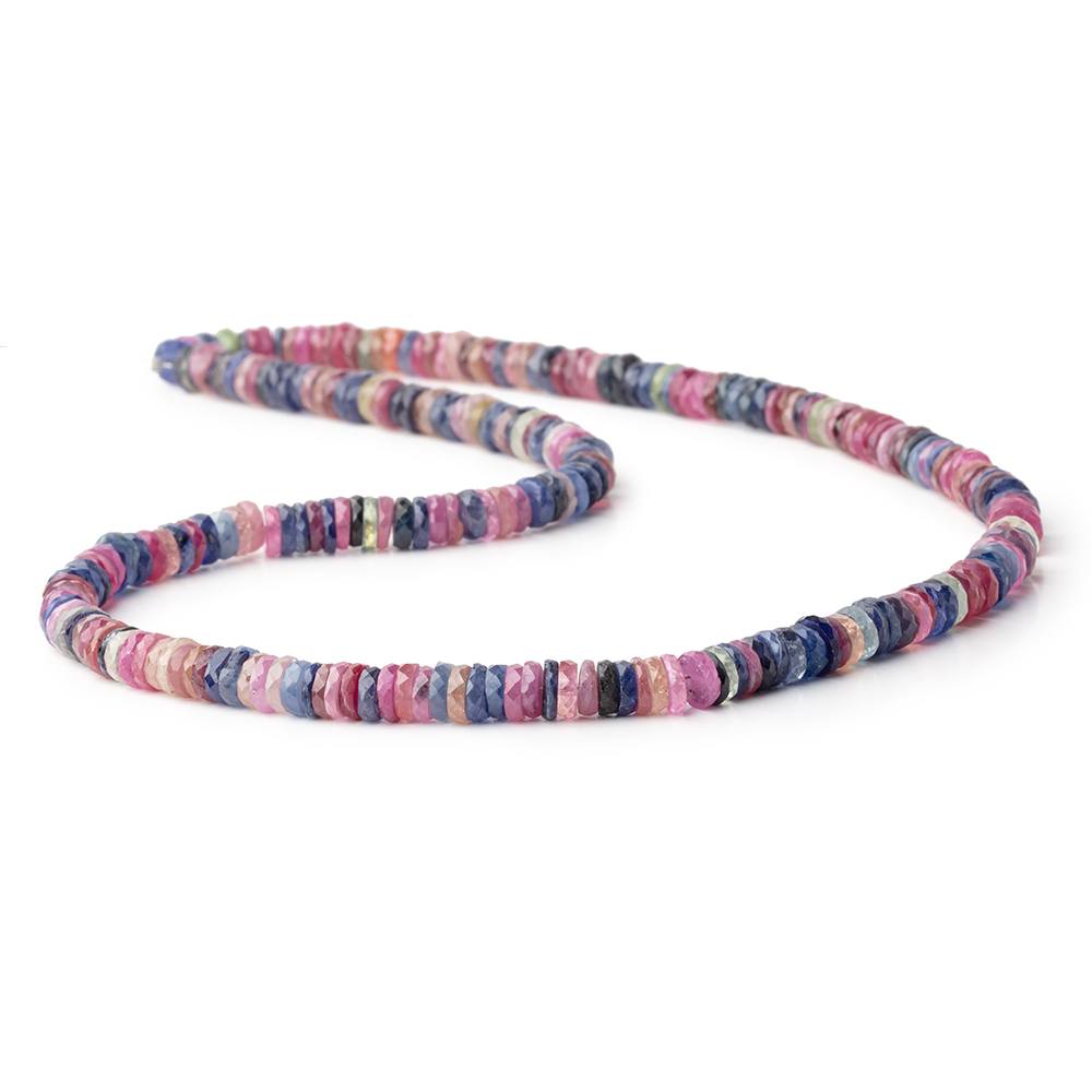 5.5mm Multi Color Madagascar Sapphire Faceted Heishi 16 inch 250 Beads AA - Beadsofcambay.com
