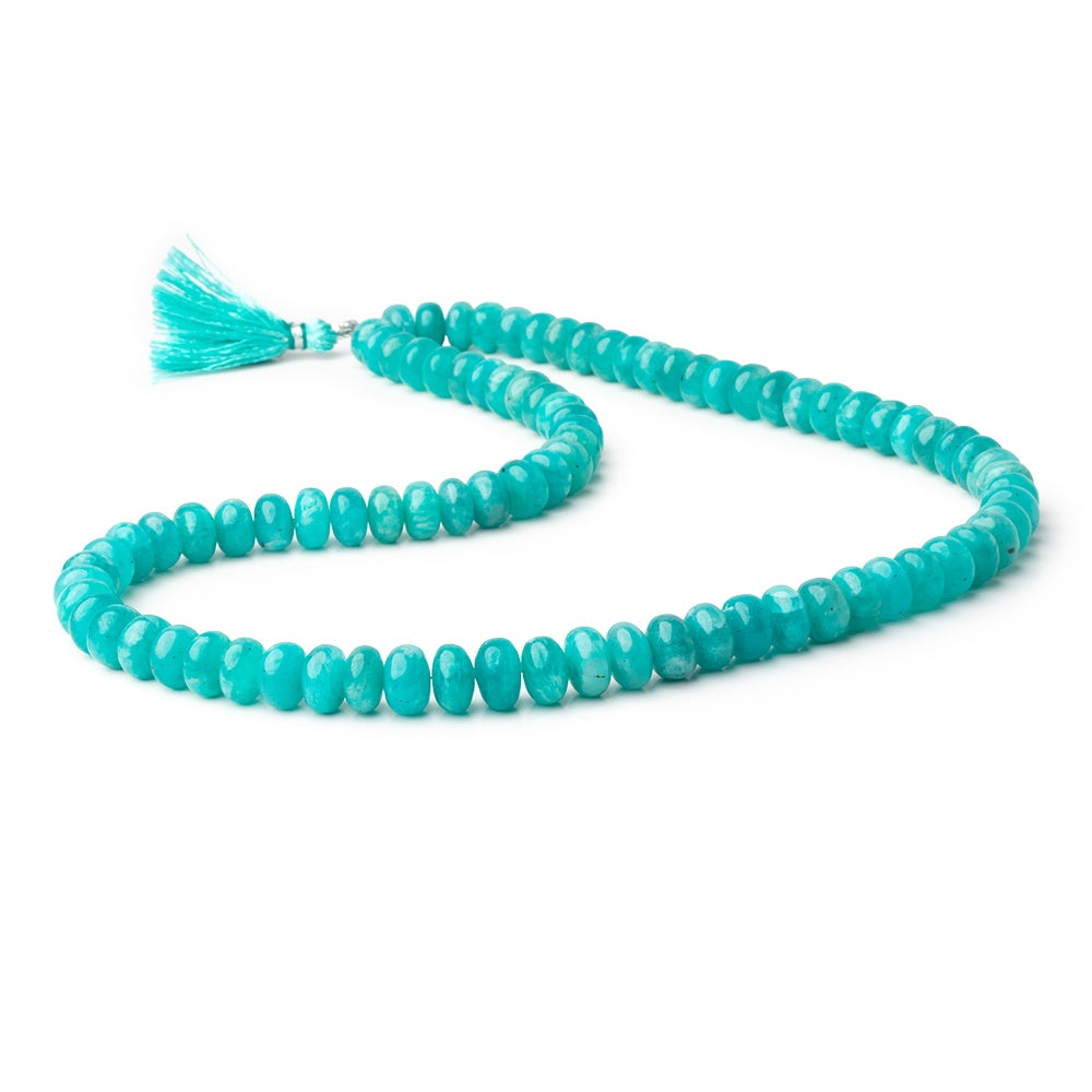 6-9.5mm Amazonite Plain Rondelle Beads 18 inch 82 pieces - BeadsofCambay.com