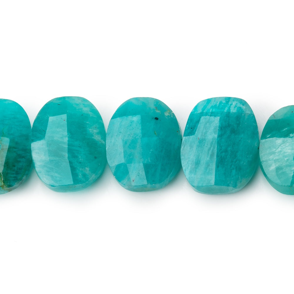 13x10mm Amazonite Side Drill Faceted Cushion 8 inch 18 Beads - BeadsofCambay.com