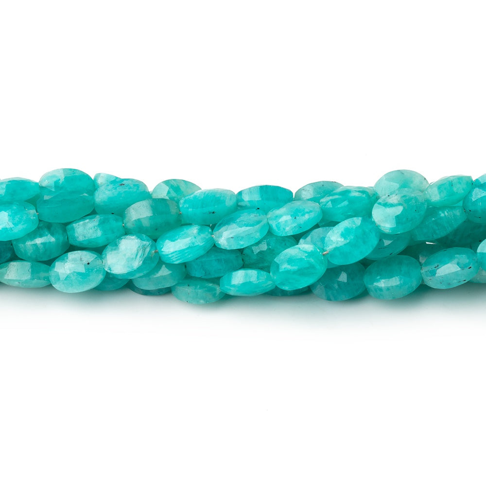 7x5mm Amazonite Faceted Oval Beads 13.5 inch 45 pieces - BeadsofCambay.com