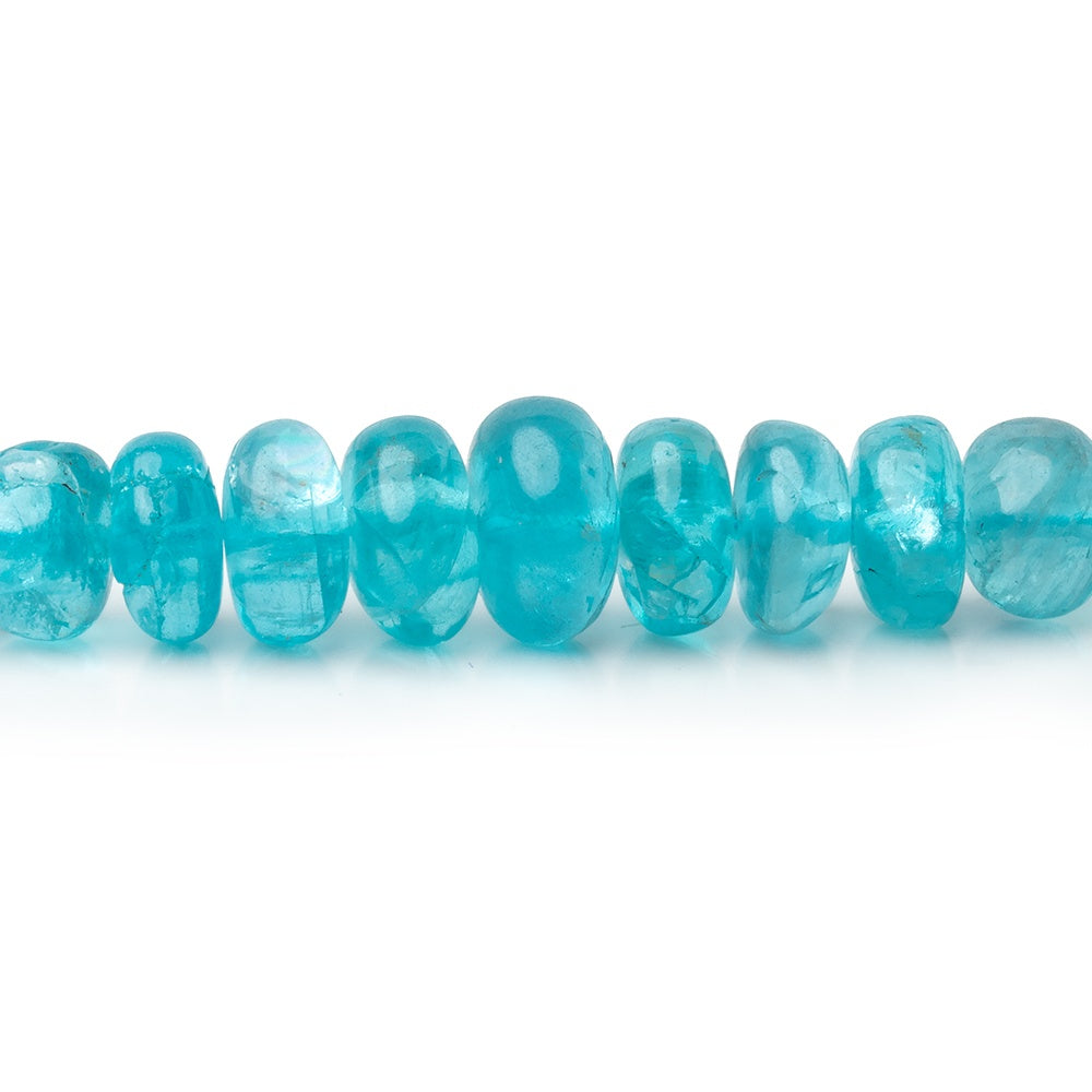 3-7mm Pool Blue Apatite Plain Rondelle Beads 15.5 inch 94 pieces - BeadsofCambay.com