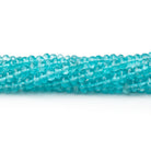 3.5-4.5mm Pool Blue Apatite Faceted Rondelle 17.5 inch 158 Beads AA - BeadsofCambay.com