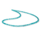 3.5-4.5mm Pool Blue Apatite Faceted Rondelle 17.5 inch 158 Beads AA - BeadsofCambay.com