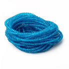 2.5-4mm Neon Blue Apatite Plain Rondelle Beads 15.5 inch 182 pieces - BeadsofCambay.com