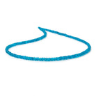 2.5-4mm Neon Blue Apatite Plain Rondelle Beads 15.5 inch 182 pieces - BeadsofCambay.com