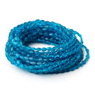 4-7mm Neon Blue Apatite Plain Oval Beads 15.5 inch 68 pieces - BeadsofCambay.com