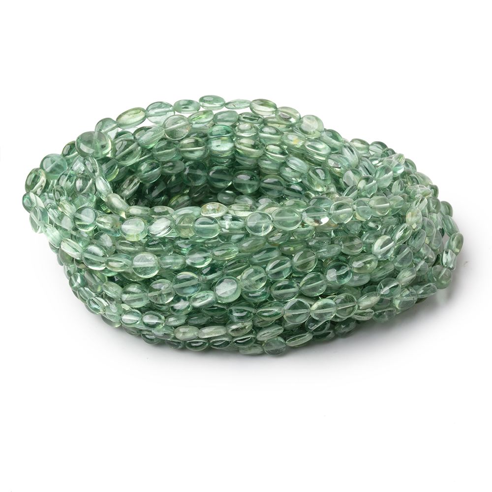 3.5-7mm Green Apatite Plain Oval Beads 15.5 inch 68 pieces - BeadsofCambay.com