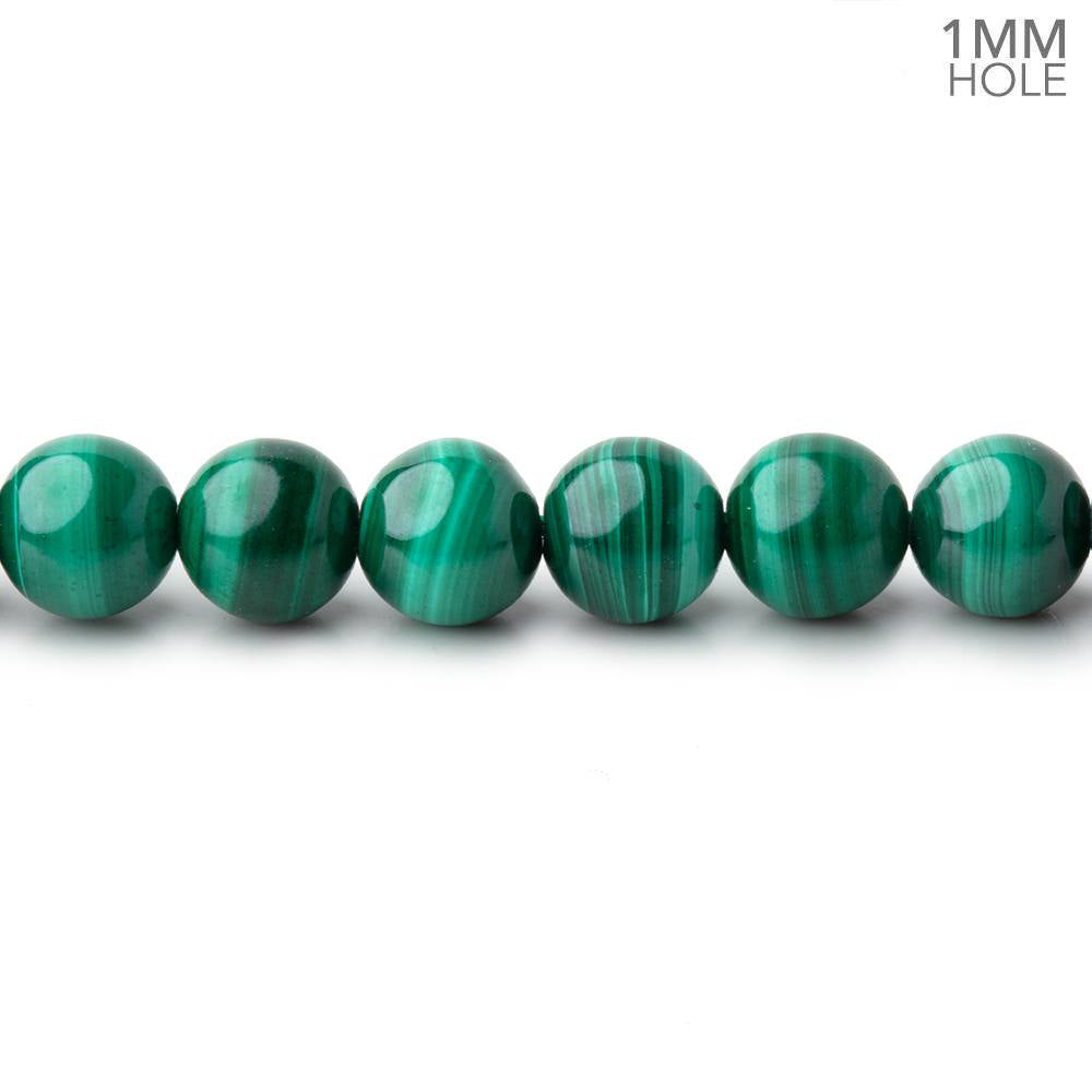 6mm Malachite Plain Round Beads 16 inch 65 pieces 1mm Hole - BeadsofCambay.com