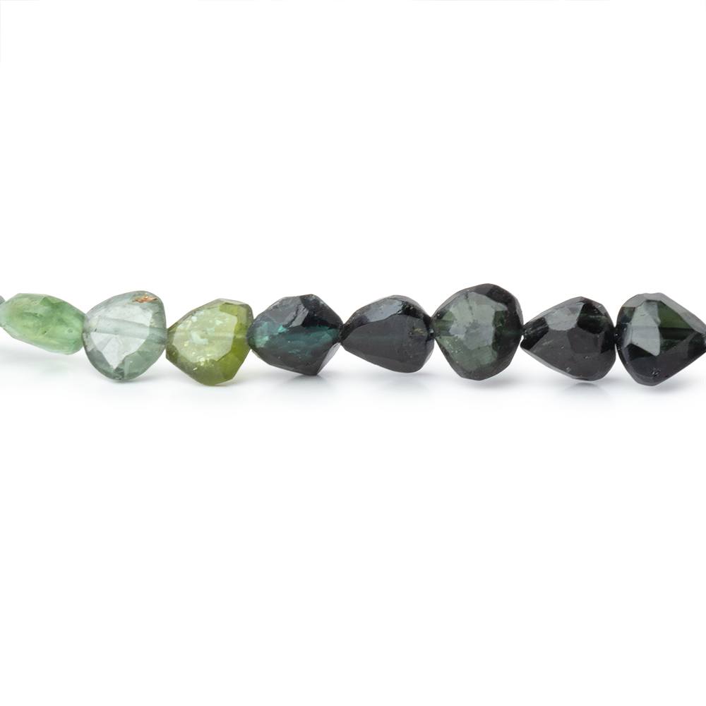 5mm Indicolite & Green Tourmaline Faceted Heart Beads 16 inch 78 pieces - Beadsofcambay.com