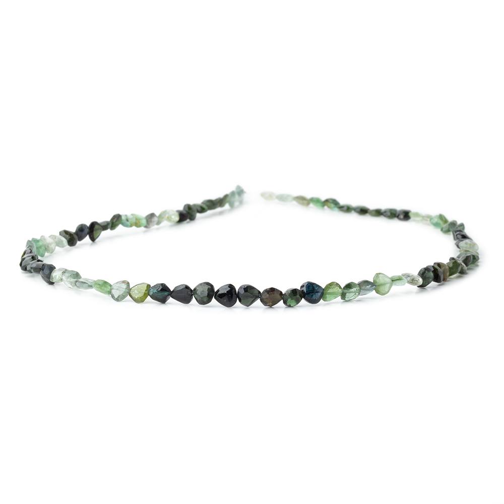 5mm Indicolite & Green Tourmaline Faceted Heart Beads 16 inch 78 pieces - Beadsofcambay.com