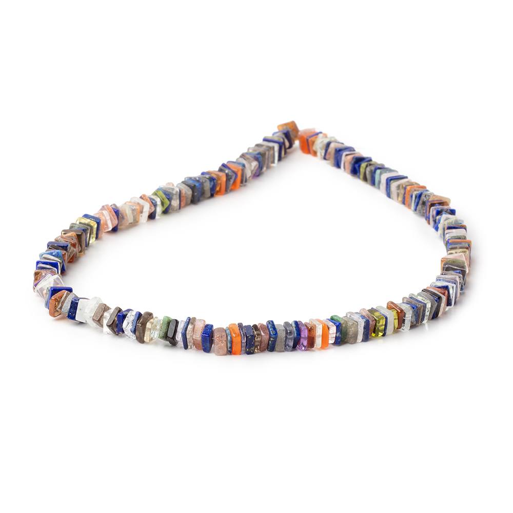 5mm Multi Gemstone Plain Square Heishi Beads 14 inch 200 pieces - Beadsofcambay.com