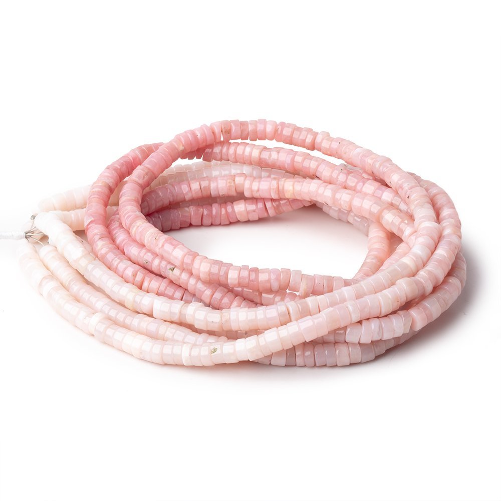 5mm Ombré Pink Peruvian Opal Plain Heishi Beads 18 inch 190 pieces - Beadsofcambay.com