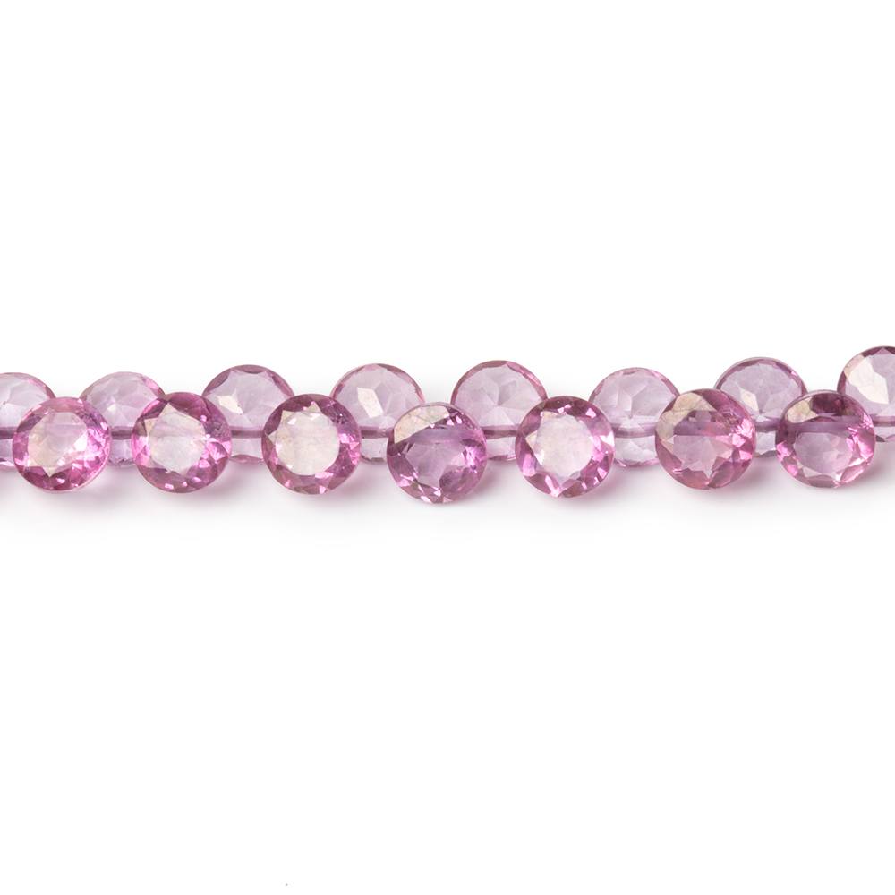 5mm Rhodolite Garnet Pavilion Faceted Coin Beads 7 inch 54 pieces AA - Beadsofcambay.com