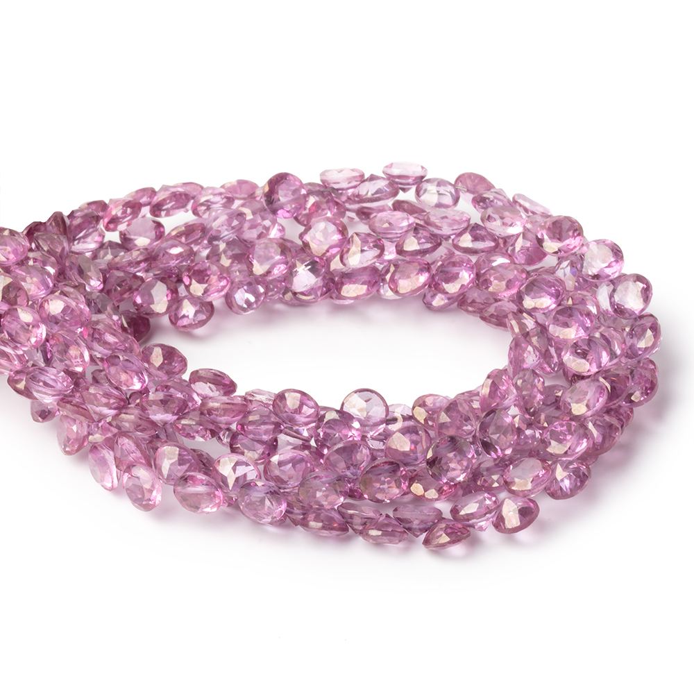 5mm Rhodolite Garnet Pavilion Faceted Coin Beads 7 inch 54 pieces AA - Beadsofcambay.com