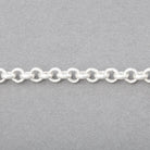 5mm Silver plated Rolo Link Chain by the foot - Beadsofcambay.com