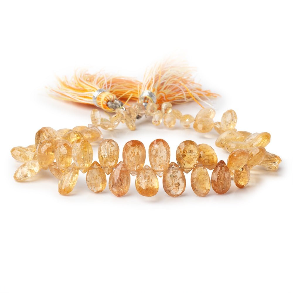 5x3 - 11x6mm Imperial Topaz Faceted Pear Beads 8 inch 66 pieces - Beadsofcambay.com