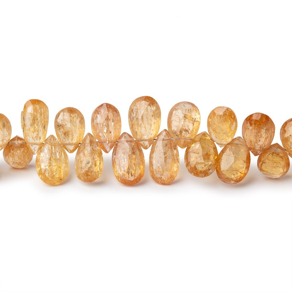 5x3 - 11x6mm Imperial Topaz Faceted Pear Beads 8 inch 66 pieces - Beadsofcambay.com