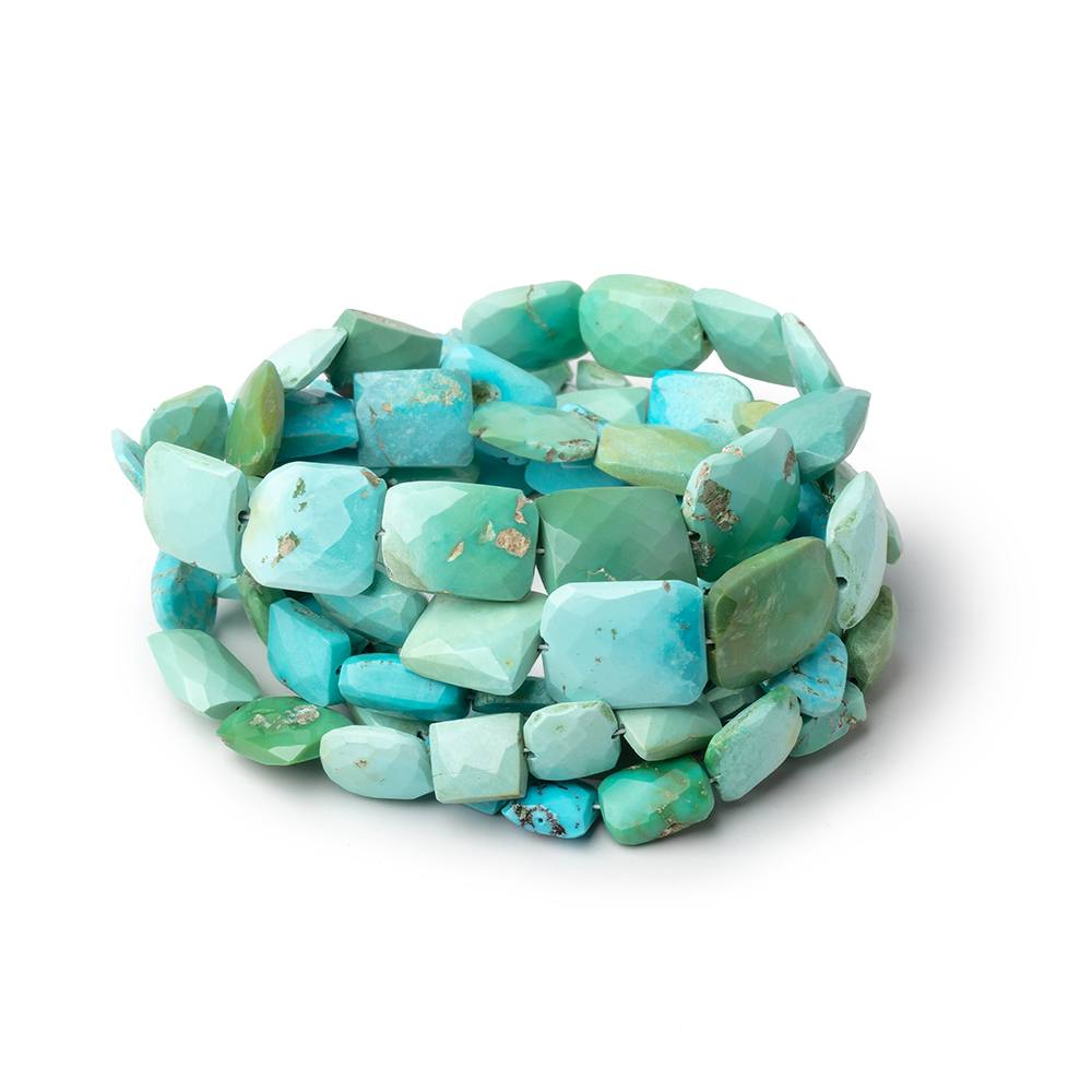 5x4-12x9mm Sleeping Beauty Turquoise Faceted Rectangles 16 inch 48 Beads - Beadsofcambay.com