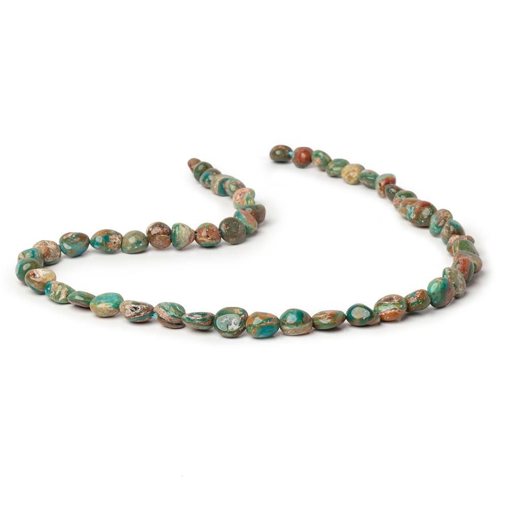 5x6-9.5x8mm Blue Peruvian Opal Plain Nugget Beads 15.5 inch 51 pieces - Beadsofcambay.com