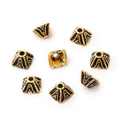 5x8mm Pyramid Bead Cap with Miligrain Design Set of 8 pieces - Beadsofcambay.com