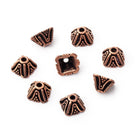 5x8mm Pyramid Bead Cap with Miligrain Design Set of 8 pieces - Beadsofcambay.com