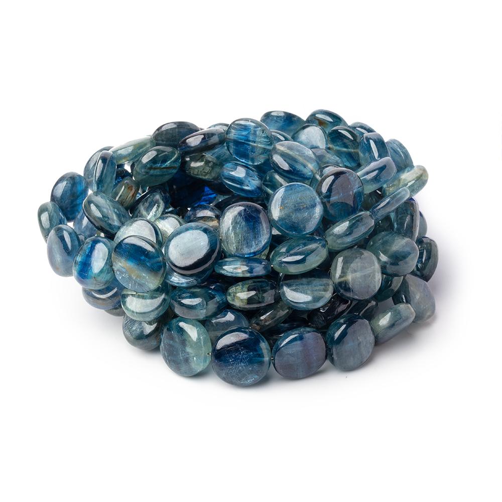 6 - 10.5mm Tanzanian Kyanite Plain Coin 16 inch 42 Beads - Beadsofcambay.com