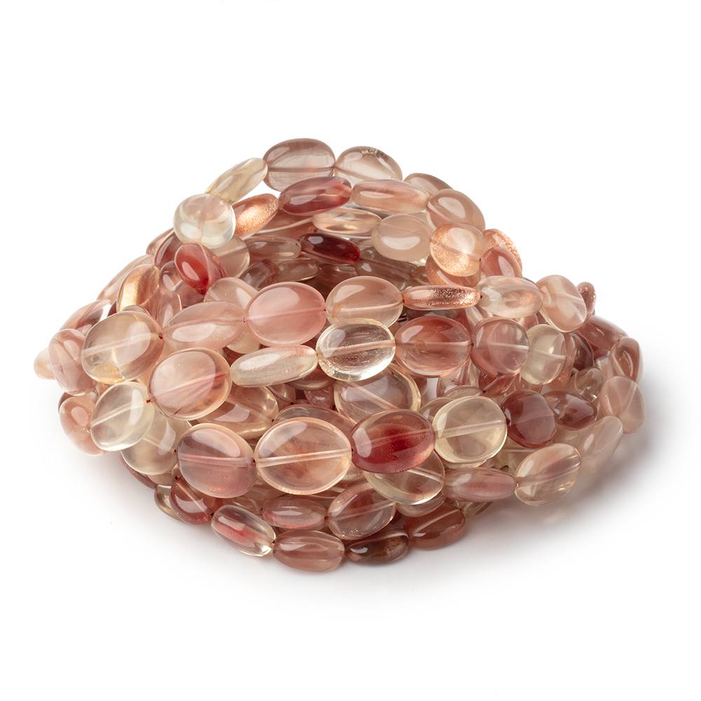 6 - 12mm Oregon Sunstone Plain Oval Beads 16 inch 45 pieces AAA - Beadsofcambay.com