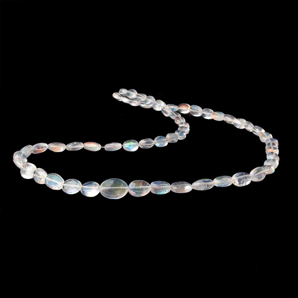 6 - 12mm Red Fire Rainbow Moonstone Plain Oval 18 inch 55 Beads AAA - Beadsofcambay.com