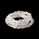 6 - 12mm Red Fire Rainbow Moonstone Plain Oval 18 inch 55 Beads AAA - Beadsofcambay.com