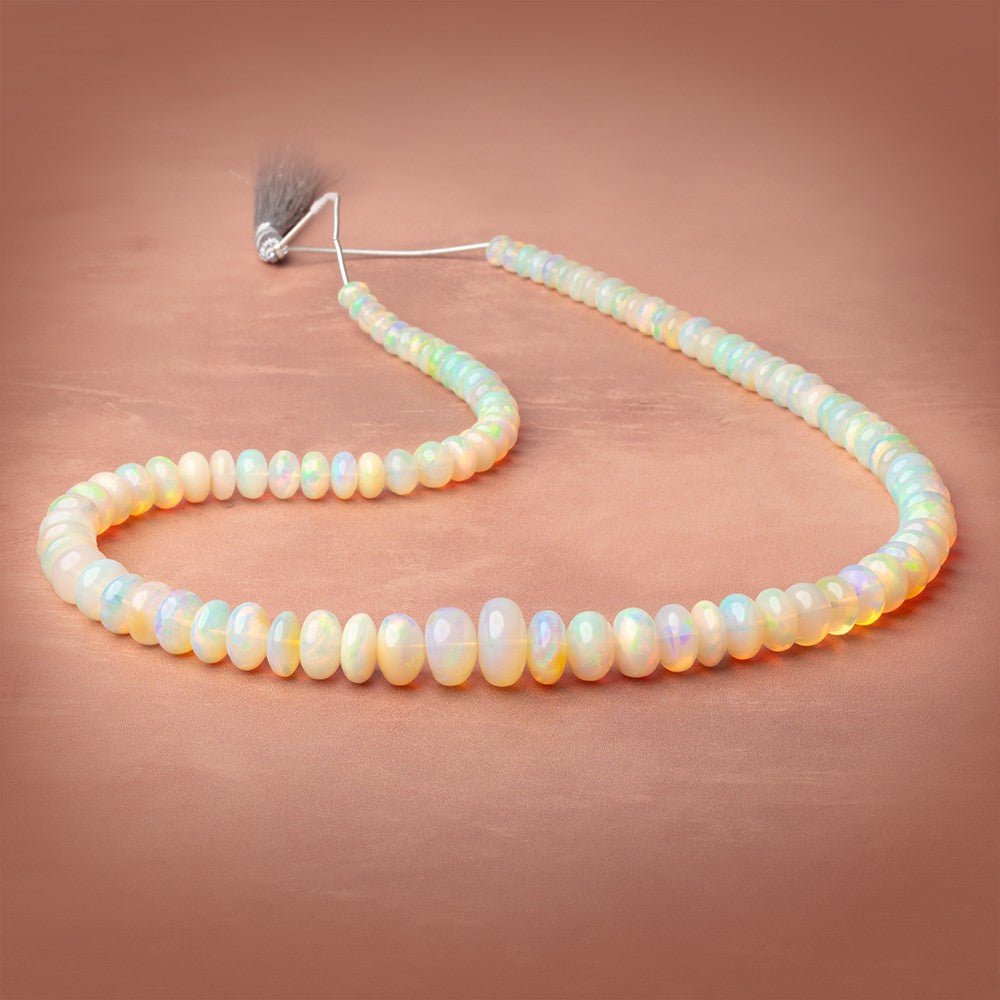 6 - 14mm Ethiopian Opal Plain Rondelle 20 inch 96 Beads AAA - Beadsofcambay.com