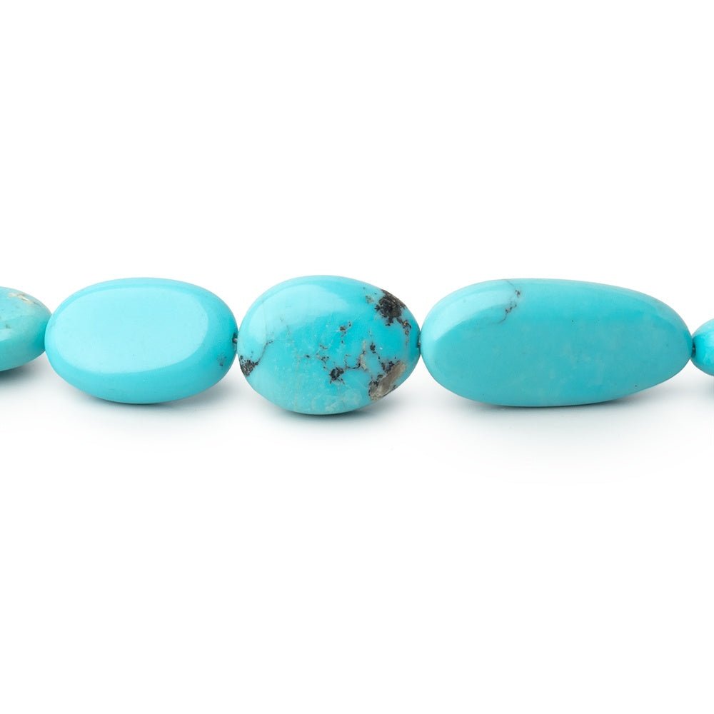 6-20mm Turquoise Plain Oval Beads 18 inch 60 pieces - Beadsofcambay.com