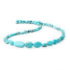 6-20mm Turquoise Plain Oval Beads 18 inch 60 pieces - Beadsofcambay.com