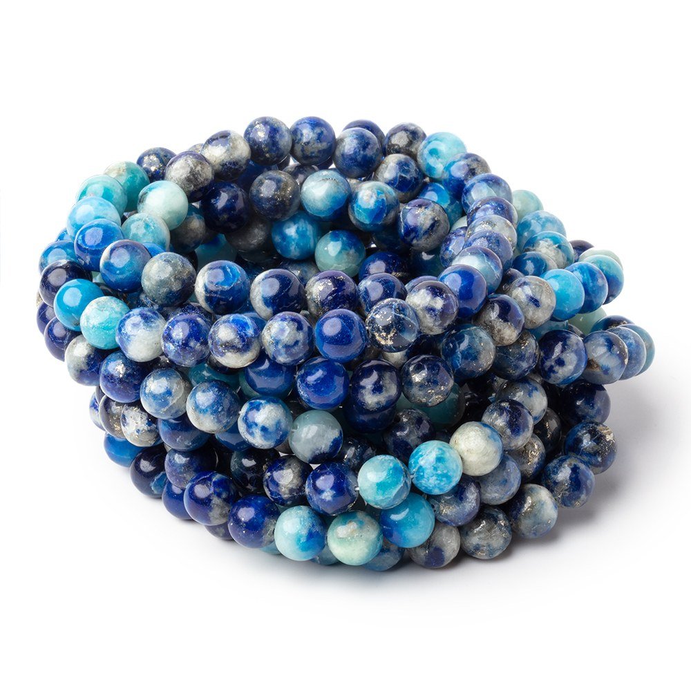 6 - 6.5mm Afghanite Plain Round Beads 18 inch 70 pieces AA - Beadsofcambay.com