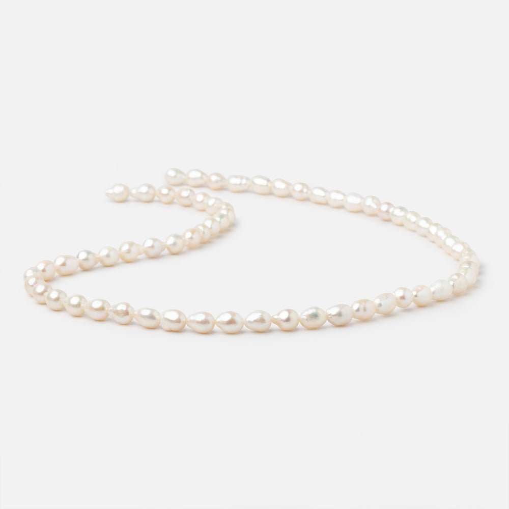 6-6.5mm Creamy Petite Ultra Baroque Freshwater Pearls 16 inch 66 Beads - Beadsofcambay.com