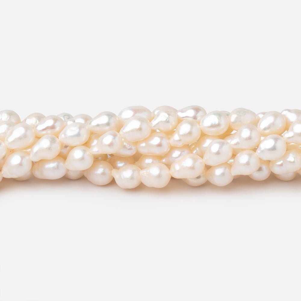 6-6.5mm Creamy Petite Ultra Baroque Freshwater Pearls 16 inch 66 Beads - Beadsofcambay.com